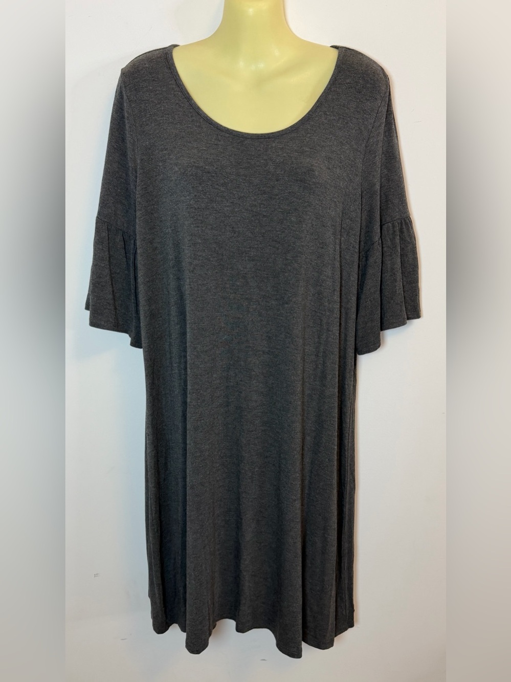 Matilda Jane Charcoal Gray Scoop Neck Midi Dress